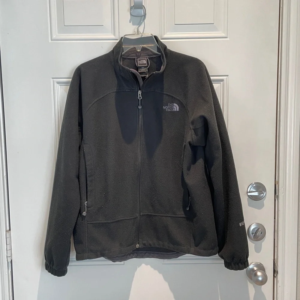 The North Face Men's Black Fleece Windwall Mock Neck Full Zip Jacket Size Medium